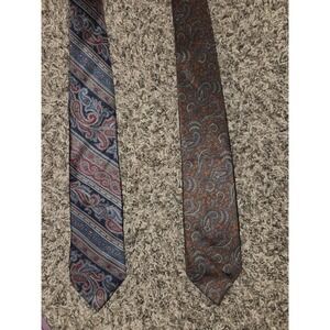 2 JOHN COMFORT Men's 100% Silk Tie Necktie London ENGLAND Designer Gold Diamonds